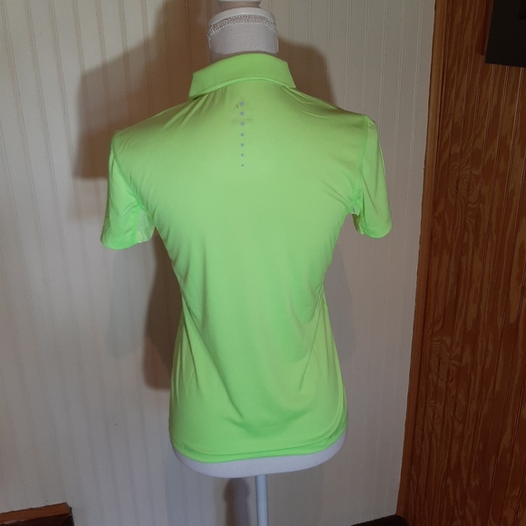 Peak Running Sport Athletic Lime Green Polo P Coolfree - Picture 6 of 10